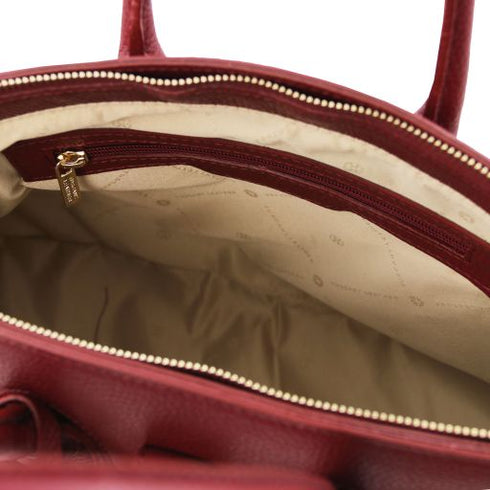TL Bag - Leather handbag with golden hardware